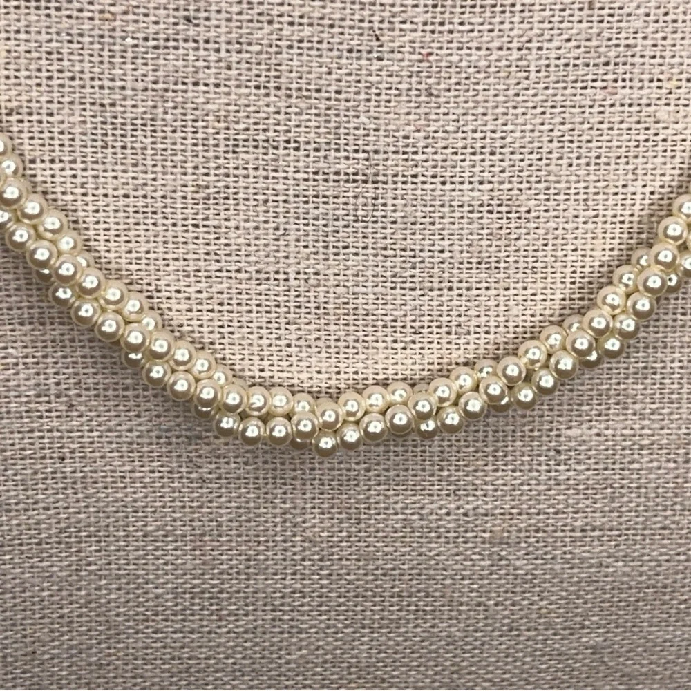 Vintage Pearl Necklace Rope Style Patented Clasp Wedding Event Formal
